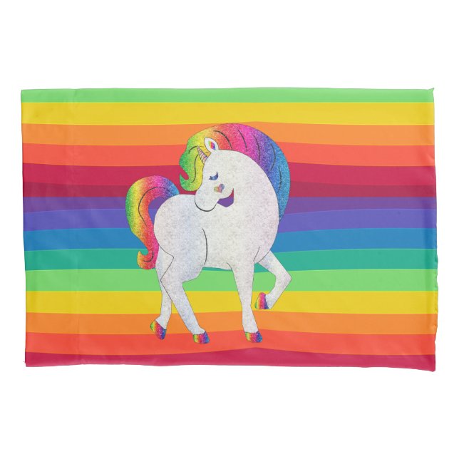 Capa de Almofada Menina Caprichosa Unicórnio Arco- (Frente)