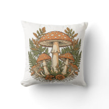 Capa de Almofada Vintage Mushroom, Botânica Para