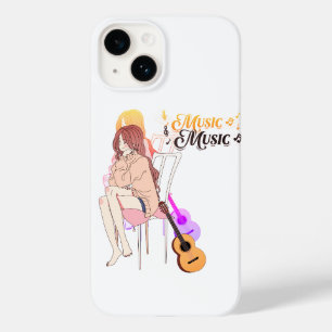 Capa de Amante de Música Anime - Garota Tocando Vi