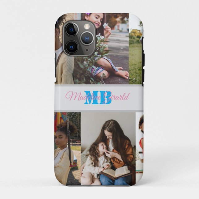 Capa de Ar iPad com Monograma de Colagem de Fotos  (Verso)