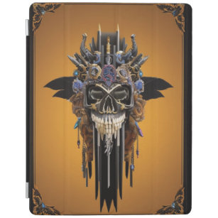 Capa de ar iPad do crânio gótico tribal