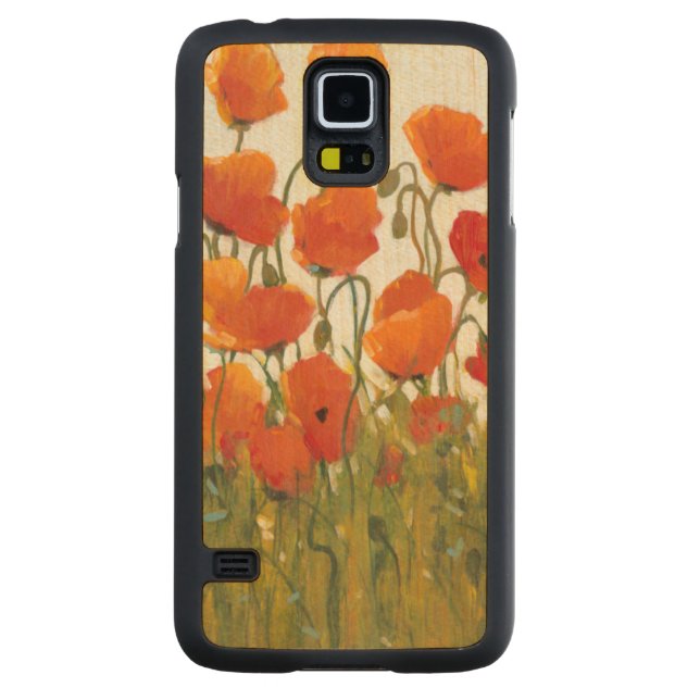 Capa De Bordo Para Galaxy S5 Linhas de Poppies I (Verso)