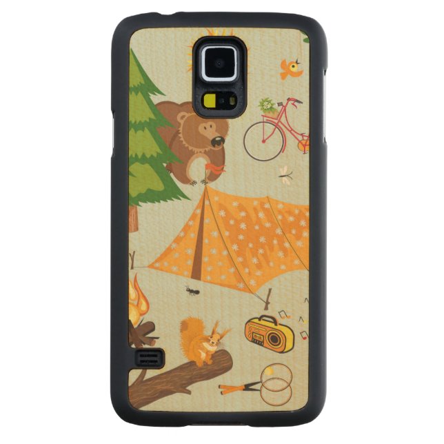Capa De Bordo Para Galaxy S5 Teste padrão de acampamento (Verso)