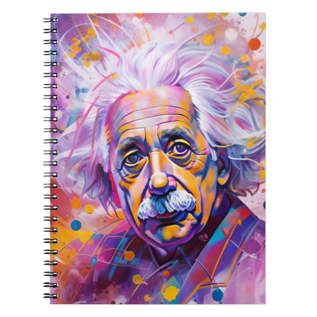capa de caderno Einstein neon (Frente)