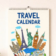 Capa de Calendário de Viagens Estilo Giz de Cera |