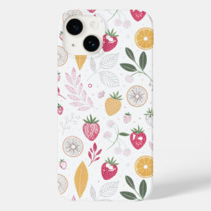 “Capa de Carteira com Padrão de Flores e Frutas”