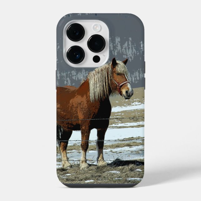 Capa de Celular Cavalo de Tração Belga no Paddock (Verso)
