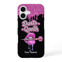 Capa de Celular Darts Queen Glitter Rosa Drip