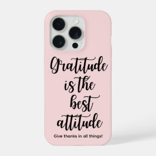Capa de Celular iPhone 15 Gratidão Rosa Menina