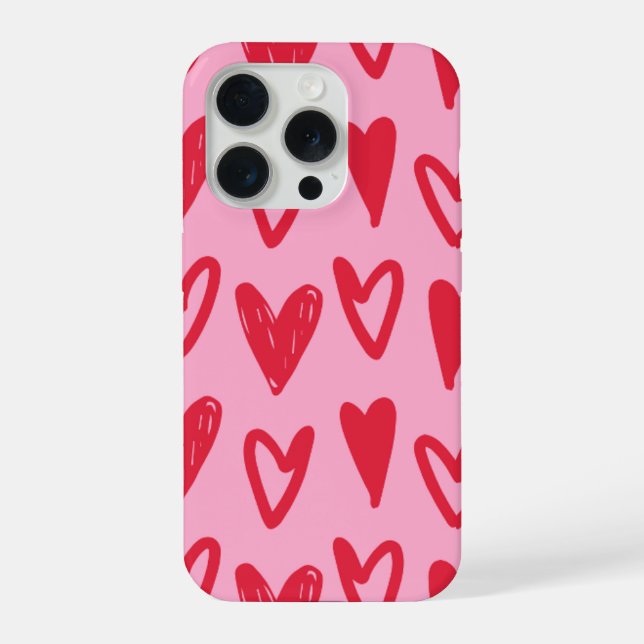 Capa de Celular IPhone 15 Pro Com Design de Coraçã (Verso)