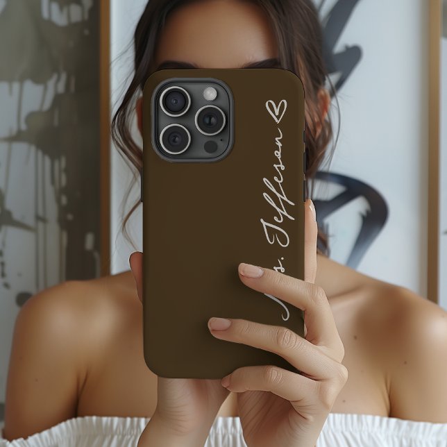 Capa de Celular Personalizada Recém-Casados para N (Custom Wedding Phone Case Gift for Mrs and Mr, Wife and Husband, Couple Anniversary & Newlyweds)