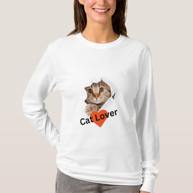 Capa de Cheio branco,  de gata, camisa T (Frente)