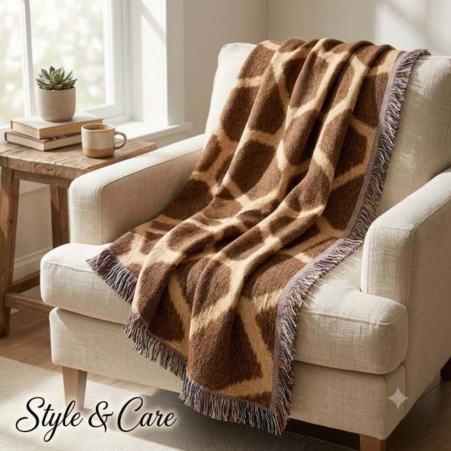 Capa de Cobertor de Girafa Estilosa e Aconchegante (Giraffe Pattern Stylish Cozy Living Room Throw Blanket)