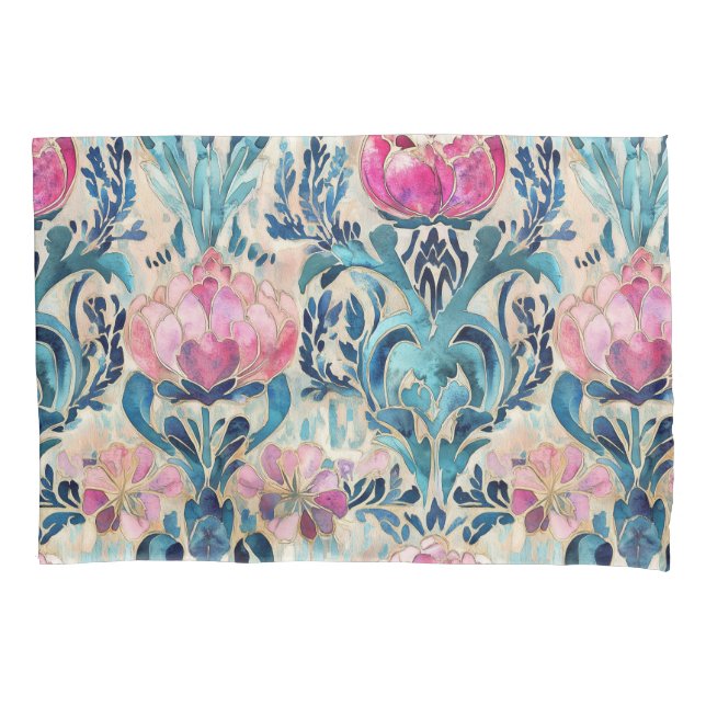 Capa de Colcha Rosa Floral Art Nouveau (Frente-Esquerda)