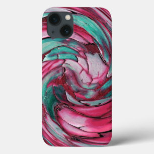 Capa de iPad abstrata rosa e azul turquesa