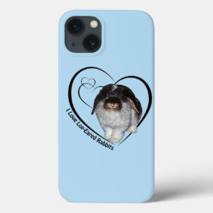 Capa de iPad Eu Amo Coelhos de Orelhas Caídas (Azu