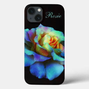 Capa de iPad rosa arco-íris pastel turquesa
