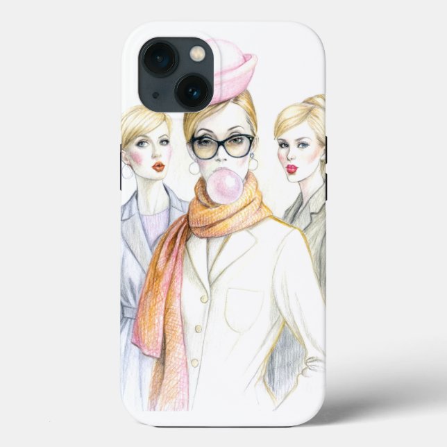 Capa de iPhone 13 Funny Girls (Verso)