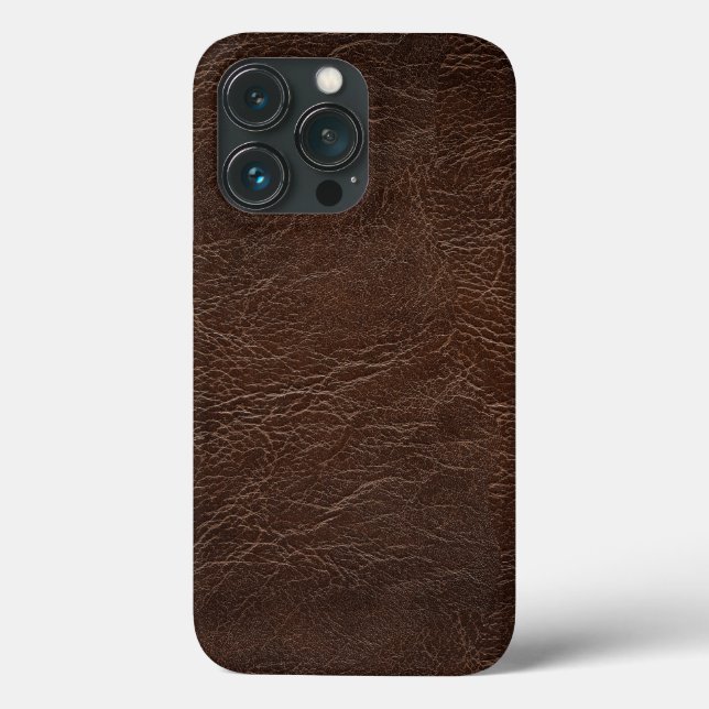 Capa de iPhone 13 Pro com Estampa de Couro (Verso)
