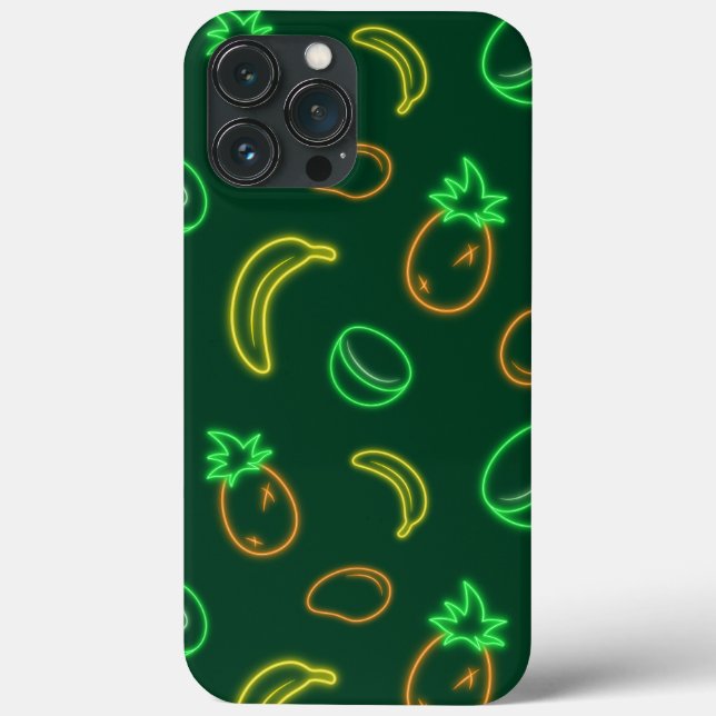 Capa de iPhone 13 Pro Max com Padrão de Frutas Tro (Verso)