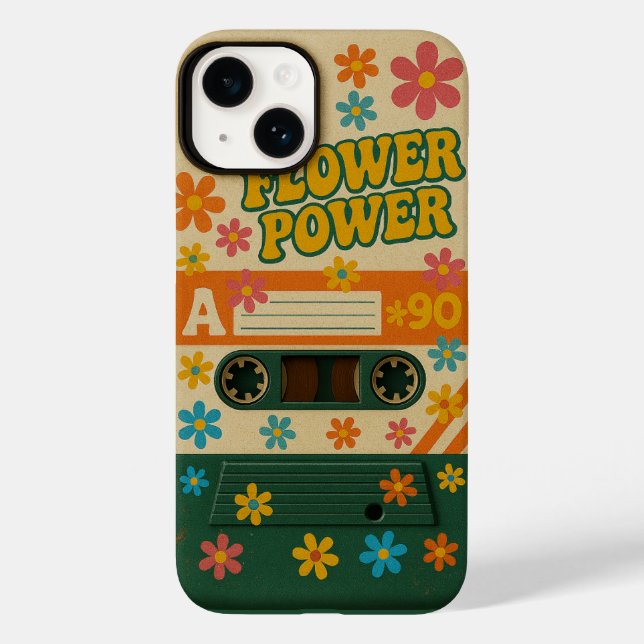 Capa de iPhone 14 Flower Power Sixties Apple (Verso)