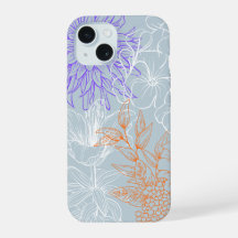 Capa de iPhone 15 'Arte de Linha Floral'