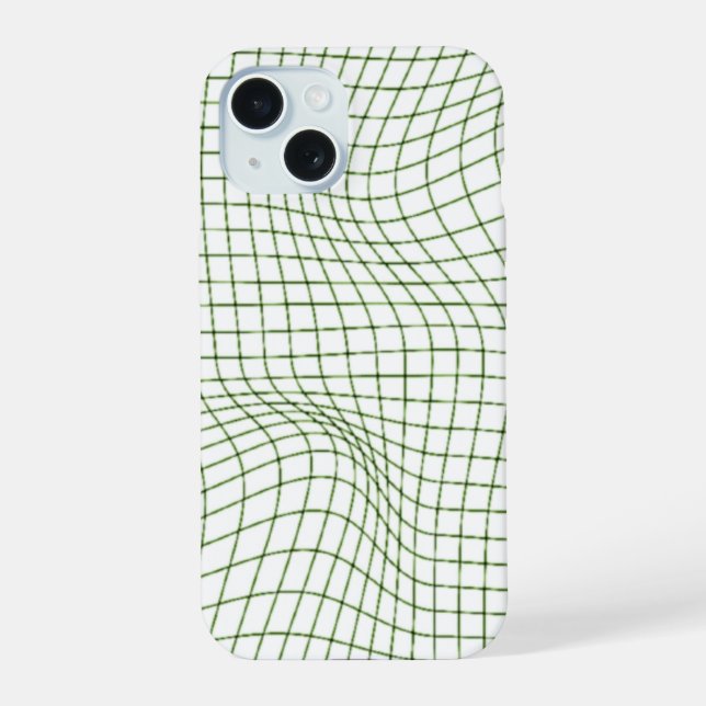 Capa de iPhone 15 com Arte Abstrata em Linhas (Verso)