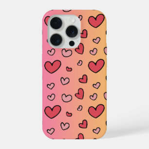 capa de iphone 15 pro com coração rosa fofo.