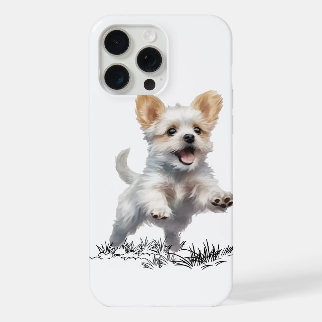 “Capa de iPhone 15 Pro Max Cachorrinho Fofo – Cach (Verso)