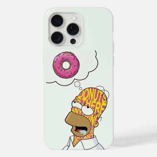 Capa de iPhone 15 Pro 'Sonho de Donut do Homer'  (Verso)