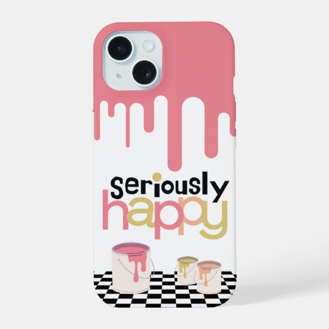 Capa de iPhone 15 Seriamente Feliz (Verso)