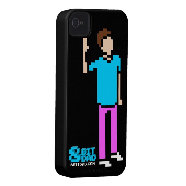 Capa de iphone 4 de 8 bits preto de T&C (Back/Right)