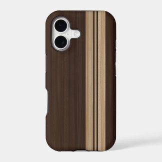 Capa de iPhone 5 com Listras de Madeira Escura - E