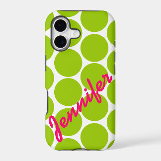 Capa de iPhone 5 com padrão de bolinhas verdes na 
