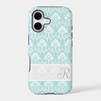 Capa de iPhone 5 com padrão de monograma Aqua Dama