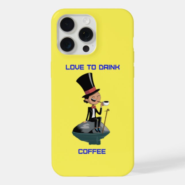 Capa de iPhone "Adoro Beber Café"  (Verso)