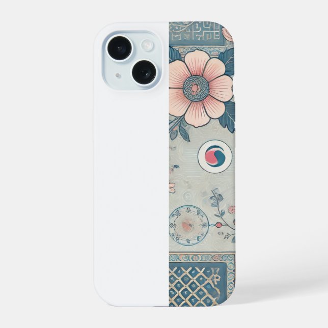 Capa de iPhone Arte Floral Coreana (Verso)