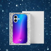Capa de iPhone Azul Moderna Personalizada