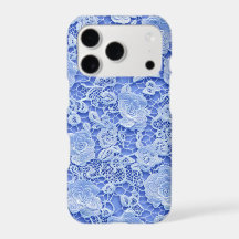 Capa de iPhone Blue Lace Texture | Blue Coquette