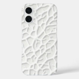 Capa de iPhone Branca com Relevo e Textura Abstrat