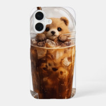 Capa de iPhone Café Urso Fofo | Animal Estético