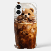 Capa de iPhone Café Urso Fofo | Animal Estético