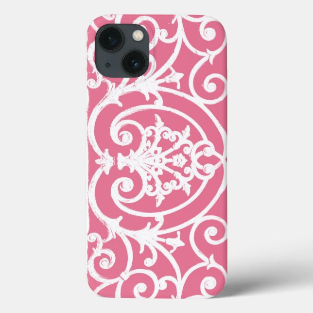 Capa de iPhone Case-Mate com folheado rosa e branc (Verso)