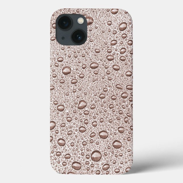 Capa de iPhone Case-Mate com gotas de água em sépi (Verso)