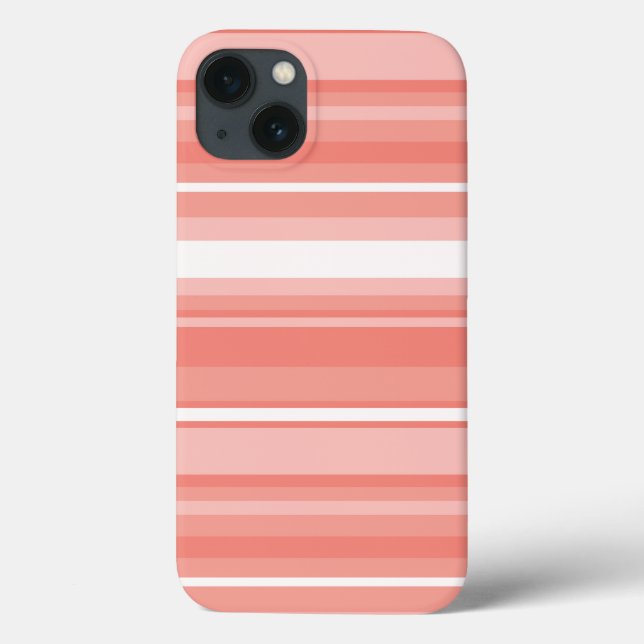 Capa de iPhone Case-Mate com listras de coral (Verso)