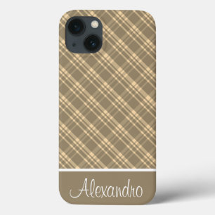 Capa de iPhone Case-Mate em Xadrez Verde Caqui e B