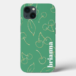 Capa de iPhone Case-Mate Glitter Cherry Verde