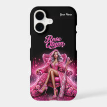 Capa de iPhone com Brilho Rosa Rainha do Beisebol