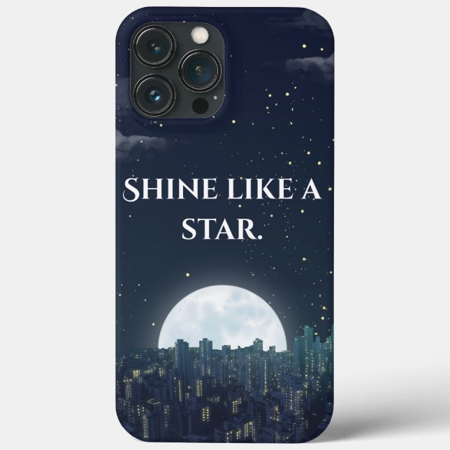 Capa de iPhone com Citação 'Brilhe Como uma Estrel (Verso)