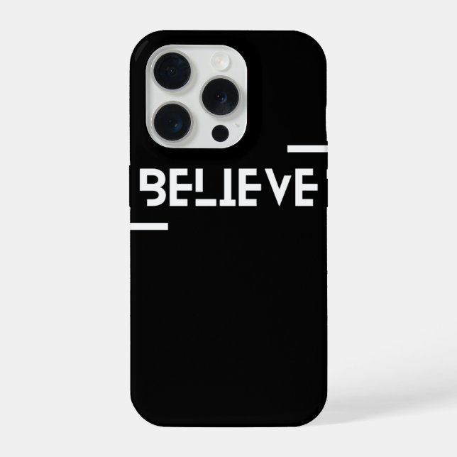 Capa de iPhone com desenhos BELIEVE (Verso)